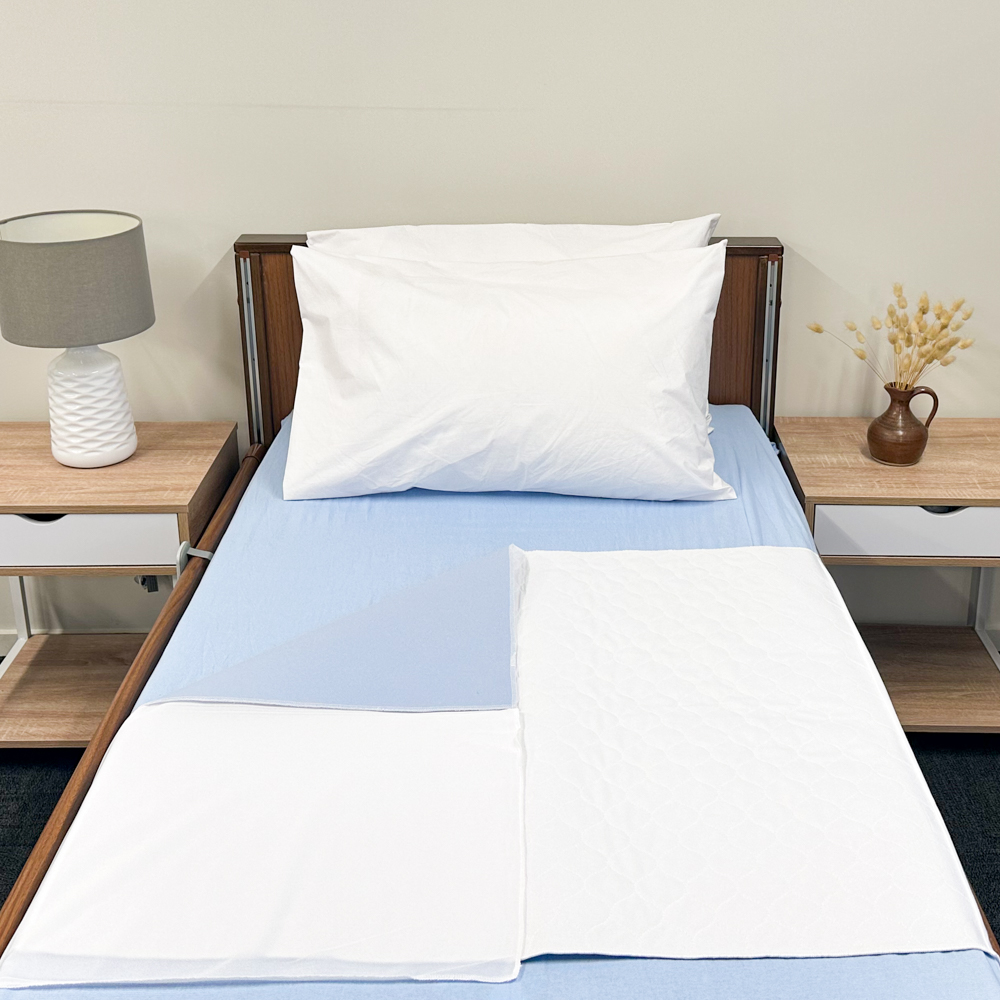 Bed Pad Super PU 117396T Flaps Blue